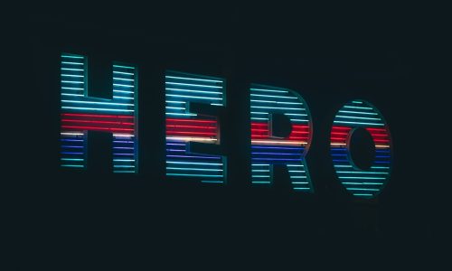 blue and red letter r